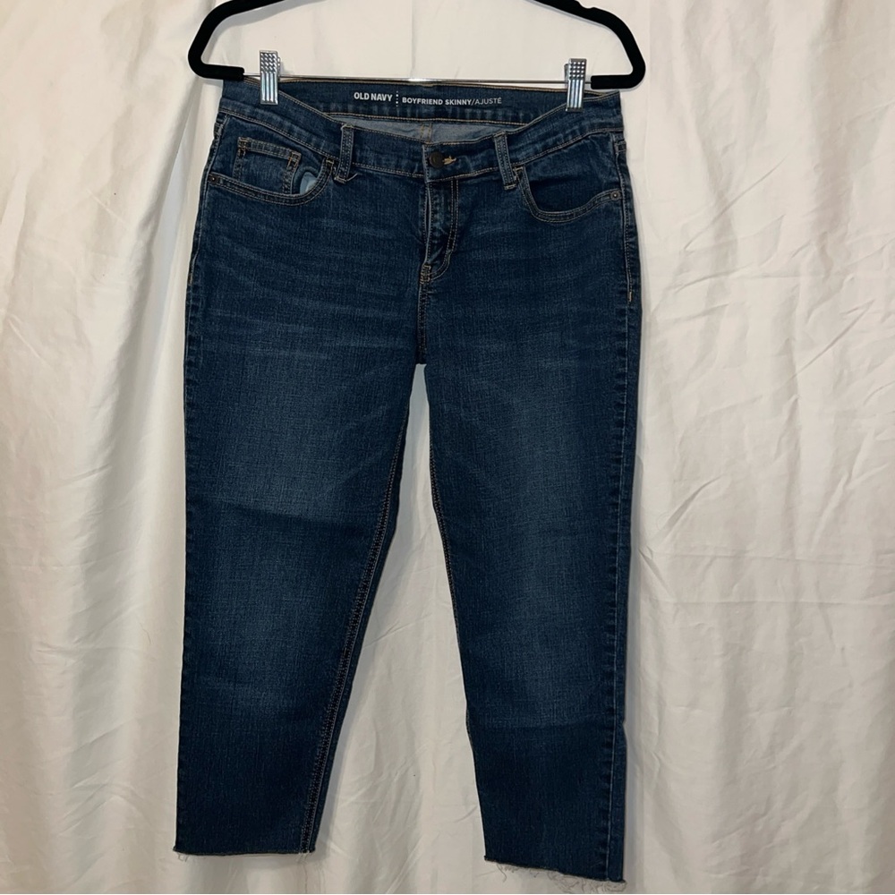 Old Navy Women's Boyfriend Cut Capri Blue Jeans
